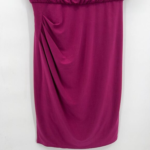 Eliza J Women's Sheath Fuchsia Ruched Side Mini Dress Size 6 - Picture 4 of 9